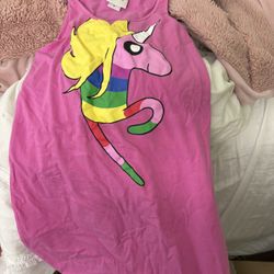 Pink Tank Mini Dress Size Small Adventure Time Unicorn