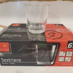 NEW Lot of 5 Bormioli Rocco Sestriere tumblers Italy 12 1/4 OZ Tumbler Clear Glass Glasses Drinking 