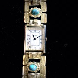 Ladies Silver plate “Turquoise” Southwest Watch by Forem
