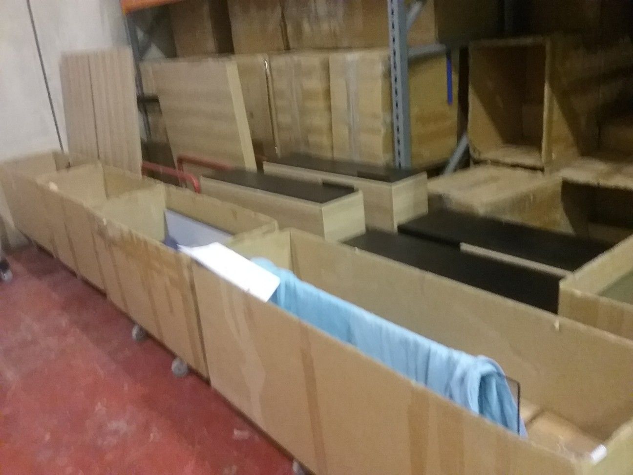 2 new cubicles back to back ............ desk,,,,,,,, closet ,,,,, credenza