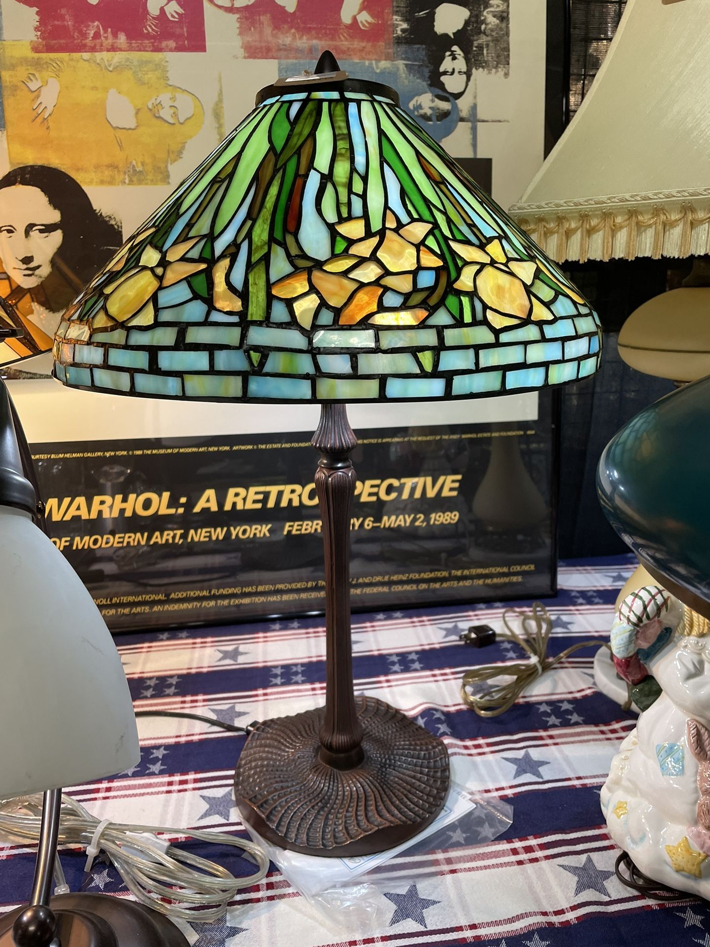Tiffany Style Iris Lamp