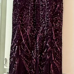 Night Way Collections Purple Sequin Embellished Maxi Gown
