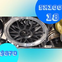 ​⚙️Gunmetal Mesh with Polished Lip ​Size & Fitment: 18" | 5x100 ​Price: $870 ​Description: Stunning gunmetal spokes paired with a bright polished lip 