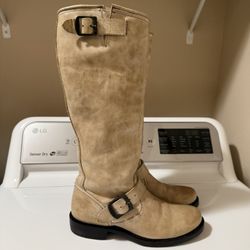 Frye buckled boots sz 6 khaki color barely worn 