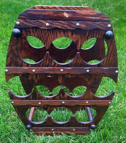 Tundra Wooden Mahogany Wine Rack Holds 9 Bottles
