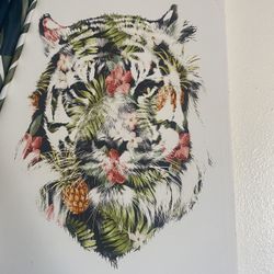 Tiger Flower Print Canvas