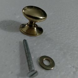 New 1" Solid Polished Brass Drawer Pull Handle/Knob & 1" Backplate, Screw.... Shipped with USPS First Class.These handles are new. I removed them from