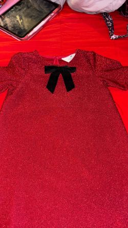 Girls Red Seaming Dress 
