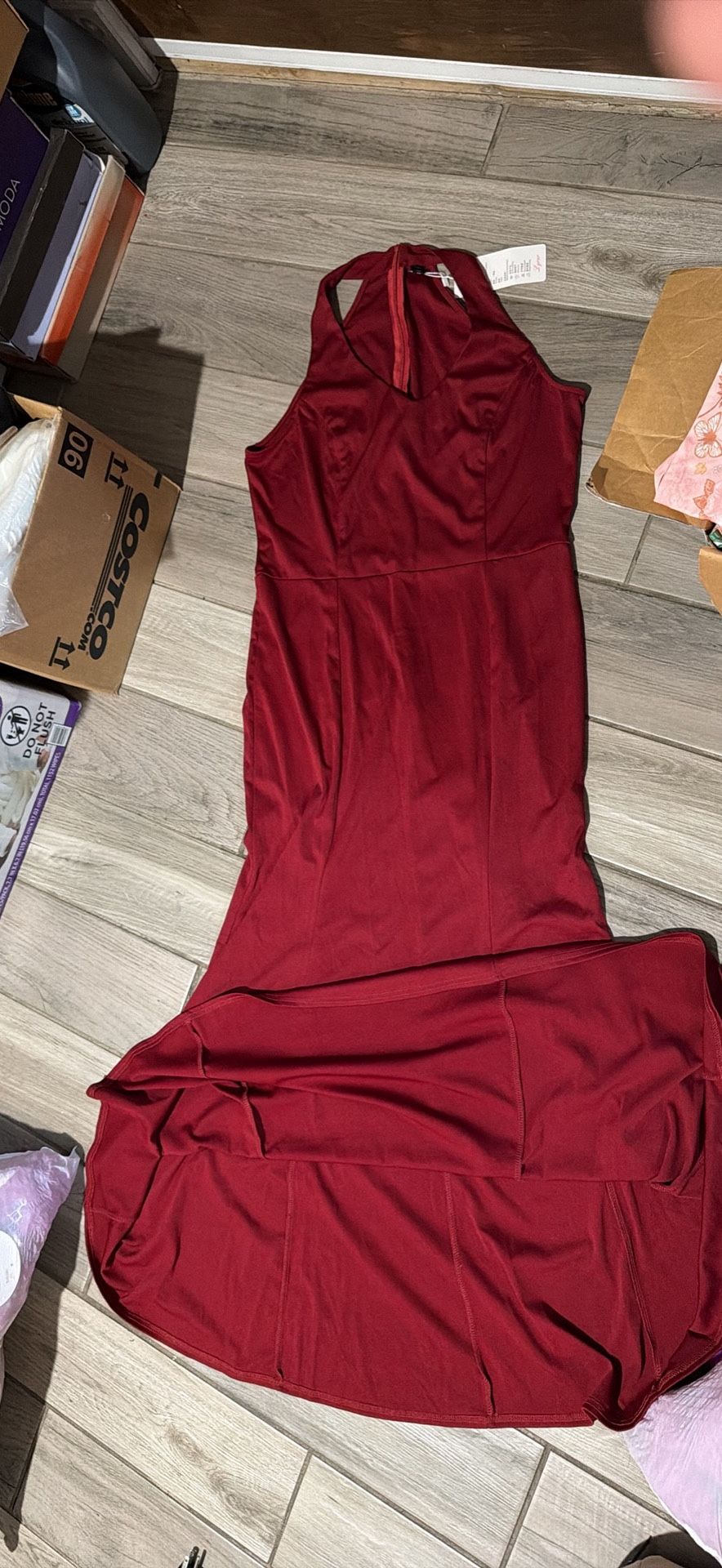 Womens Burgandy Evening Dress Size XL NEW