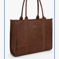 Montana west wrangler large tote bag dark brown