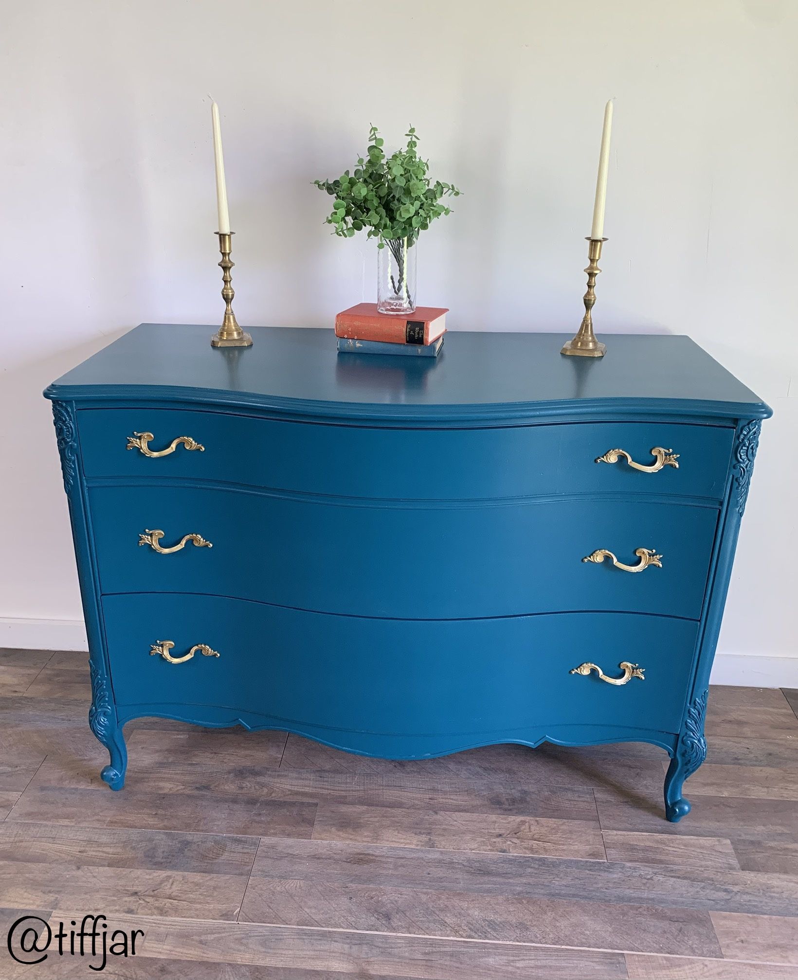 Vintage Teal Drexel Dresser