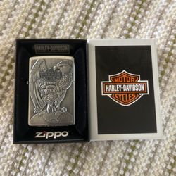 Harley Davidson Zippo Lighter, Eagle Pewter 