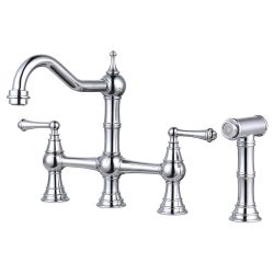 Classic Double Handle Bridge Kitchen Faucet
