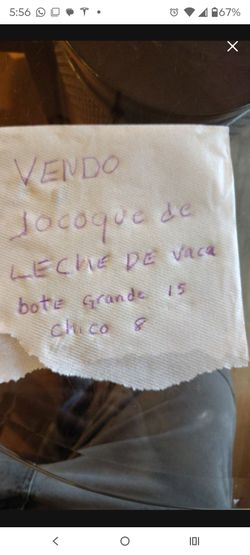 Vendo jocoque de leche de vaca