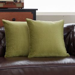 Set Of 4 Green Velvet Sofa Pillows
