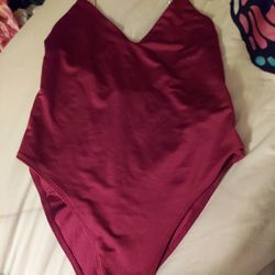 Burgundy Ladys Bodysuit