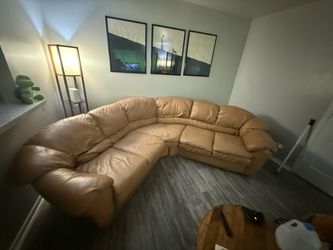 Tan sectional couch