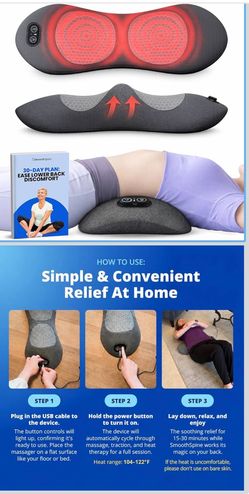 Triple Fusion Back Massager - The Official Smooth Spine Massager with Heat - Design to Support Lower Back Comfort, Relaxation Device for Home Use (Tri