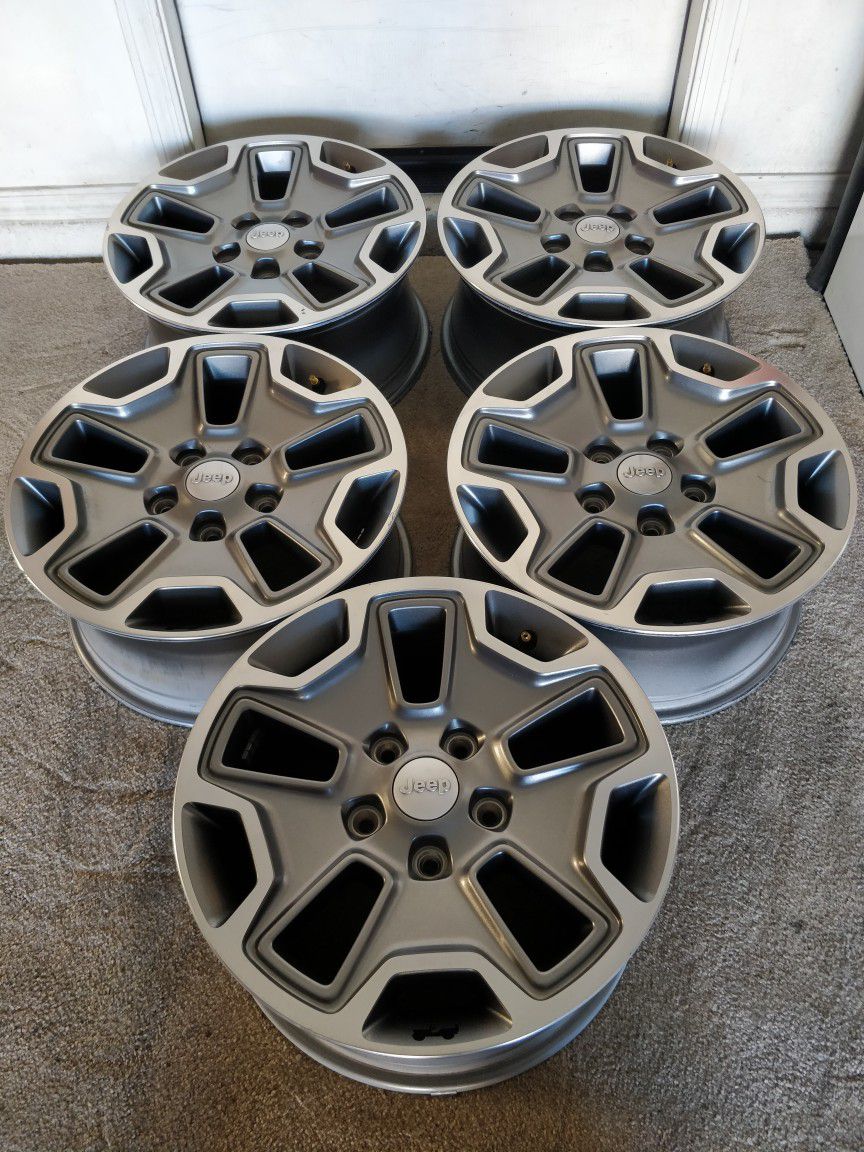 Jeep Wrangler Rubicon 17" Factory OEM Wheels/Rims- Set Of 5- GREAT Condition!