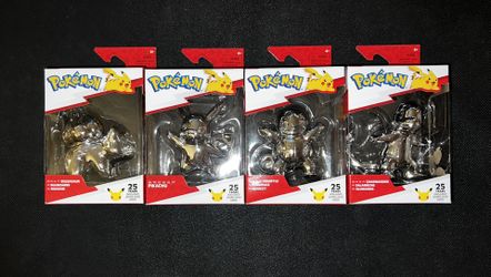Pokemon 25th Celebration 3in Silver Figurine Collector's Figure COMPLETE SET 