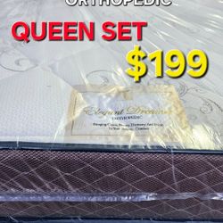 ORTHOPEDIC  !!! QUEEN SET $199 __ MATTRESS AND BOX SPRING 