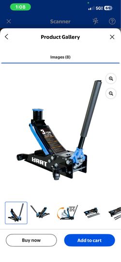HARI Hart TX830026XH Super Duty Garage Jack with a SUV Adaptor, 3 Ton Black