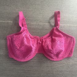 Wacoal Halo Lace Bra Size 38DDD Hot Pink Underwire Floral Lace Underwire 851205