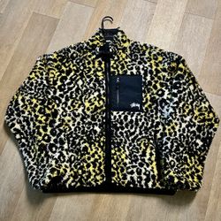 Stussy Sherpa Reversible Jacket (Yellow Leopard)