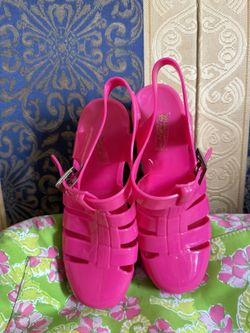 Hot Pink/ Fuchsia Jellies With Heel ($10