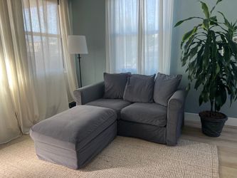 Grey Harlanda IKEA Loveseat and Ottoman