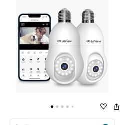 New In Box 4MP Bulb Security Camera 2.4GHz,360°2K Wireless Outdoor Indoor Full Color Day and Night,Motion Detection,Audible Alarm,Easy Installation,Co