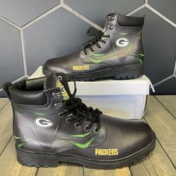 New! Timberland Green Bay Packers Black Custom Boots Classic Size 13