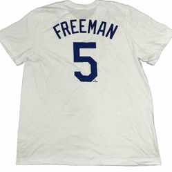 Nike Los Angeles Dodgers Freddie Freeman #5 White Jersey T Shirt Men’s XL New