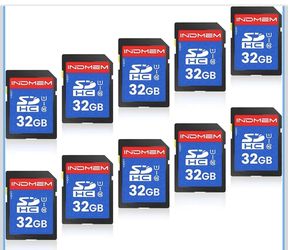 SD Card 32GB, 10-Pack UHS-I Class 10 MLC Flash Memory Card, High-Speed Secure Digital Cards For Cameras, DSLR, Action Cams - Reliable Storage