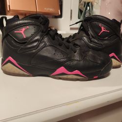 Nike Air Jordan 7 Retro GG Basketball Shoes Pink and Black size US 6y/ UK 5.5