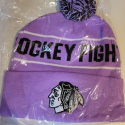 Purple blackhawks hat
