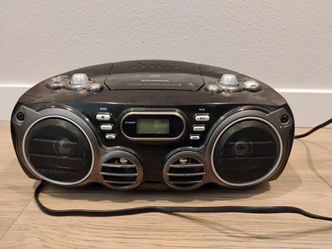 SYLVANIA Bluetooth CD Radio Boombox Portable Tested Wall Plug Battery SRCD682BT