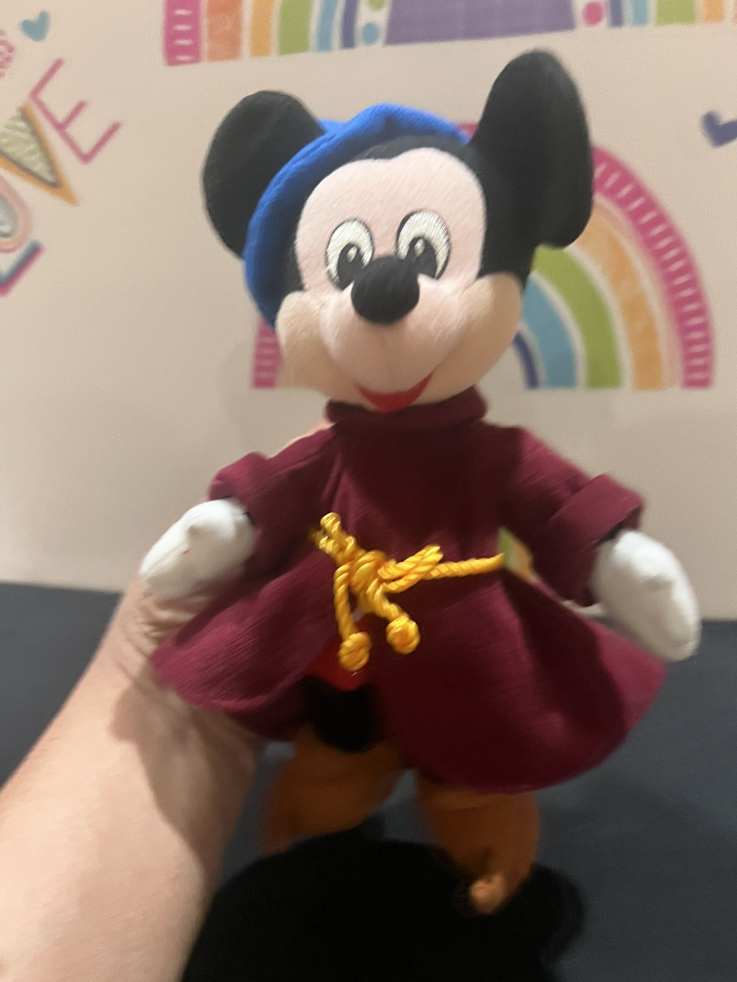 DISNEY MICKEY THE SCORCERER 10 INCH SOFT PLUSH BEANIE