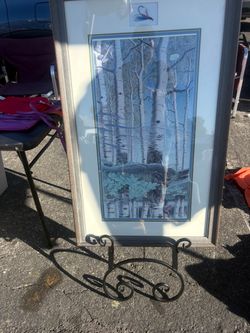 Framed Birch Tree Forest Art Print