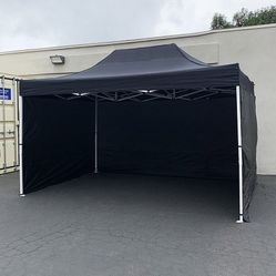 (New in Box) $190 Heavy Duty 10x15 ft Popup Canopy with (3 Sidewalls) Instant Shade w/ Carry Bag (2 Colors)