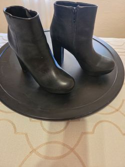 Black Leather Ankle Boots