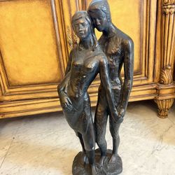 Vintage Nude Lovers Sculpture Statue  Mid-Century