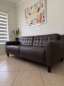 3-Piece Leather Living Room Set + Coffee Table & Side Table