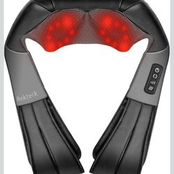 Nekteck Shiatsu Neck Massager with Heat for Pain Relief Deep Tissue, 2026 Upgraded 3D Back Shoulder Kneading Massage Pillow, Body Muscle Relaxation To