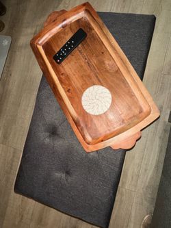 Gray Storage Ottoman ($30) / Serving Tray ($5)