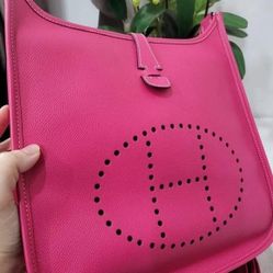 Rose-colored leather bag