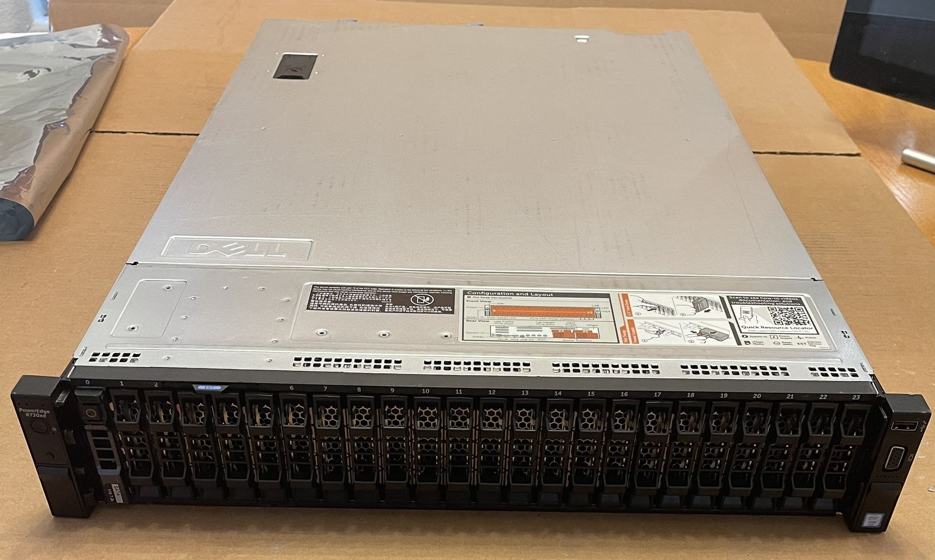 Dell R730xd 26 2.5” Bay Server  32gb E5-2698v3 Qty.2 Dell 1TB SATA Drives H330 HBA Card