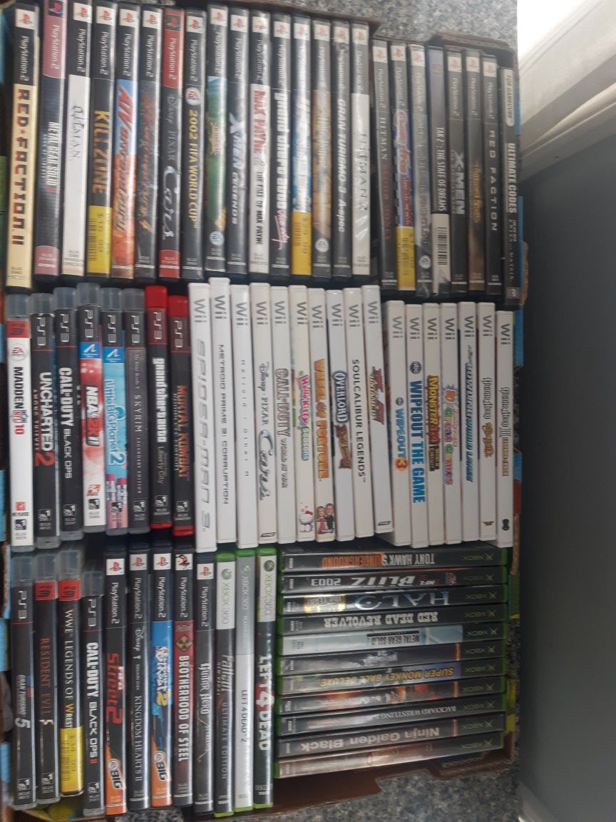 Video games PS2 PS3 Xbox Xbox 360 Nintendo Wii $3 to $10 each