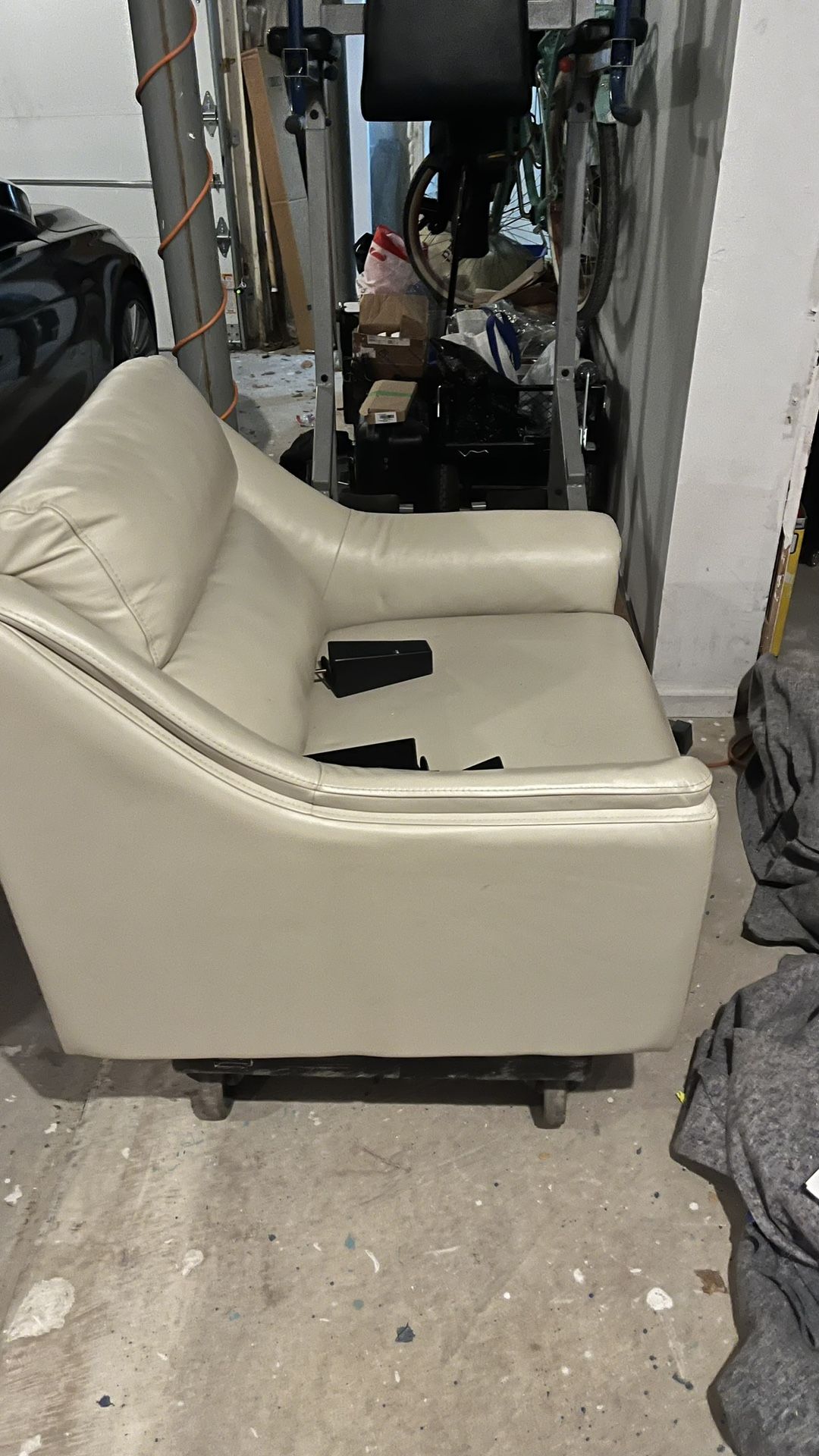 Leather loveseat