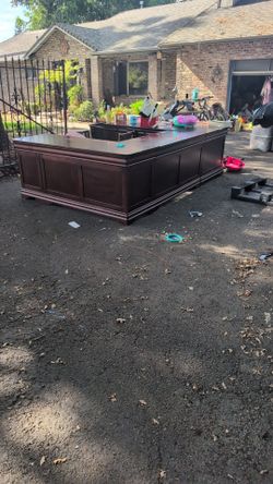 3 piece solid wood desk with locks